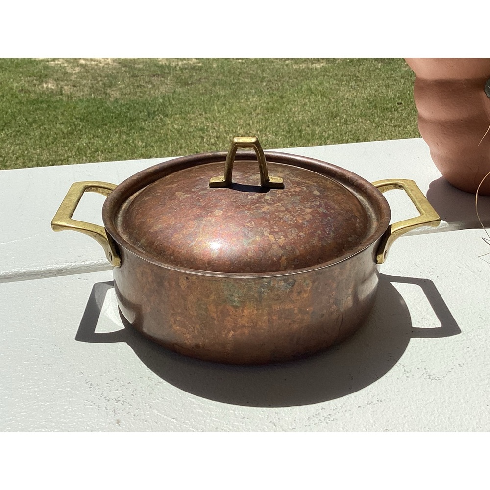 Vintage Paul Revere Copper & Brass Lidded casserole type pot - Rare - Collectibl - Picture 2 of 16